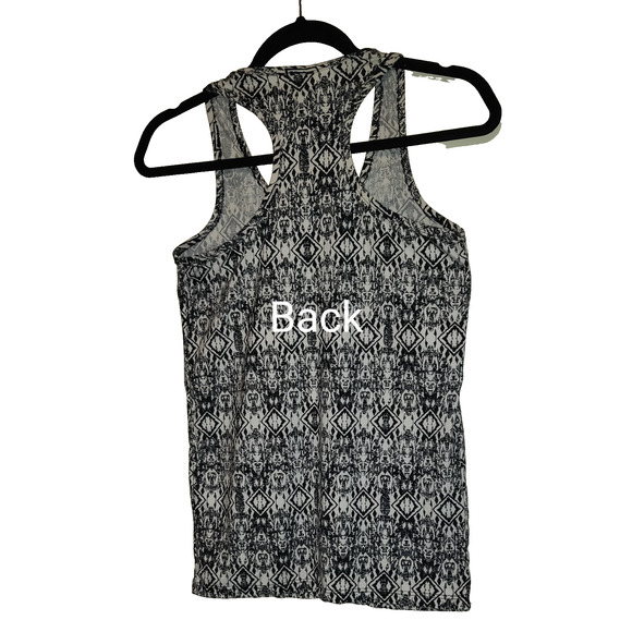 Bobbie Brooks Sleepwear Tank Sz M Black & White Racerback Geometric Design Med - Picture 3 of 10